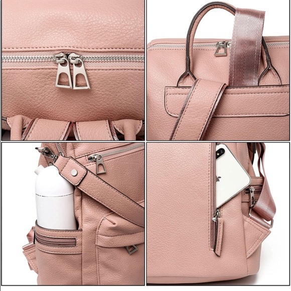 Vegan Leather Blush Pink Backpack ๐, Travel Bag ๐งณ or Large Purse ๐, NWT! - Picture 6 of 8